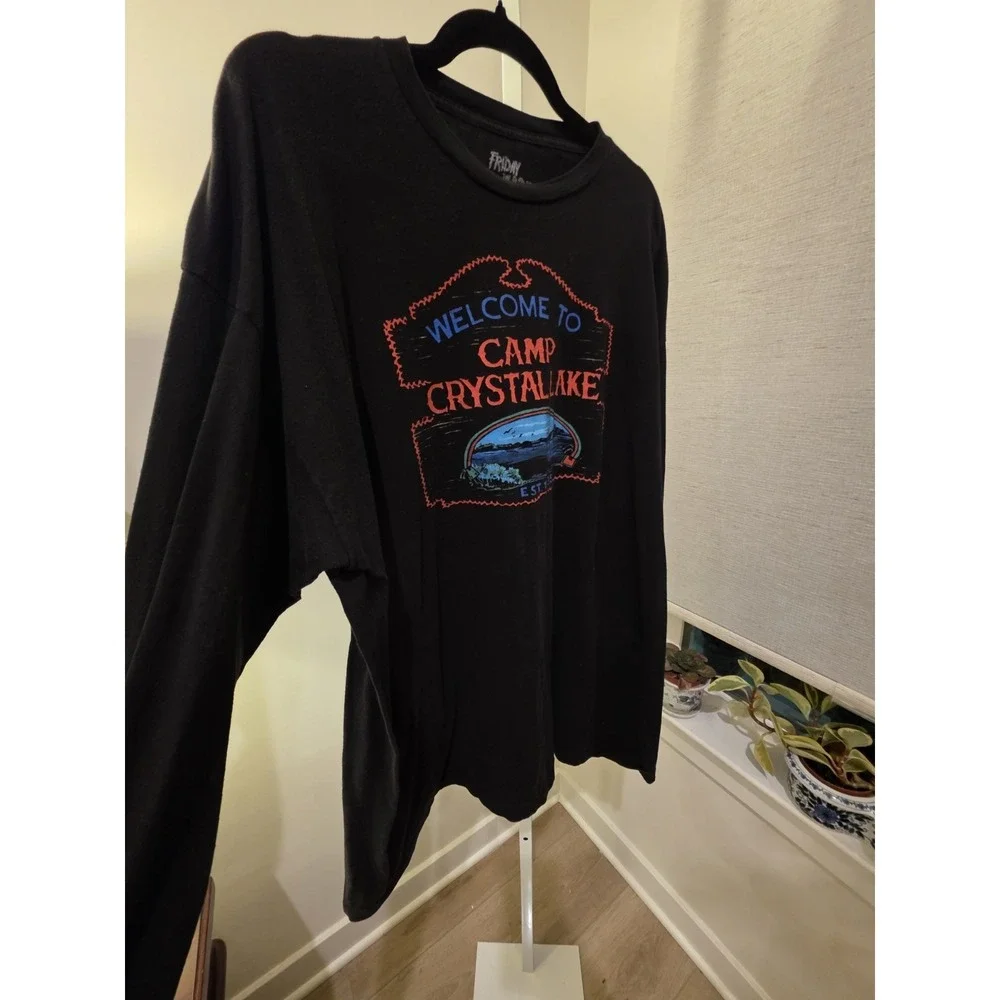 Friday The 13th Graphic T-shirt Camp Crystal Lake Men's Size XXL Long Sleeve Tee